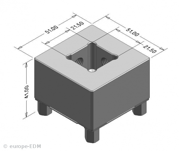 Elektrodenhalter Prisrund 20mm ALU ohne Chipbohrung