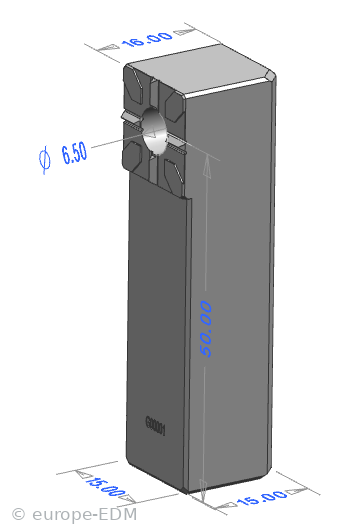 Prägehalter Winkel 15x15x 50mm