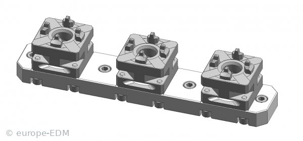 Spannleiste mit 3x manuelles Spannfutter