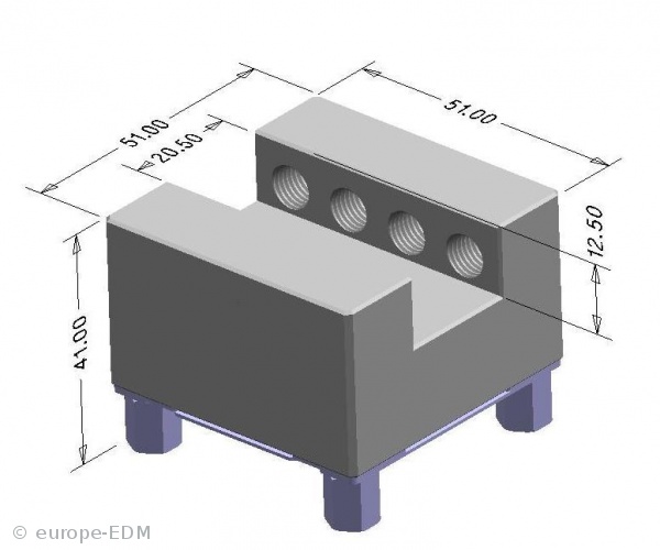 Elektrodenhalter Unihalter Nut 20mm ALU ohne Chipbohrung